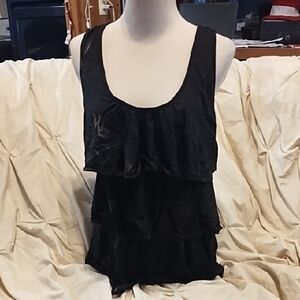 Annabelle Black Layered Ruffle Blouse